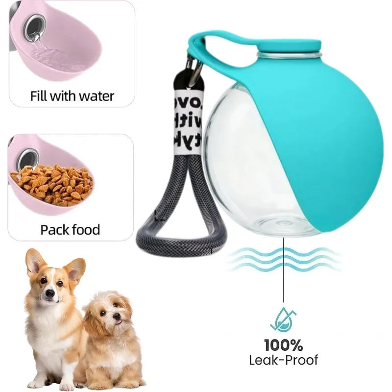 Botella de Agua Portátil 2 en 1 para Mascotas | Antigoteo con Cuenco Plegable · Cattito
