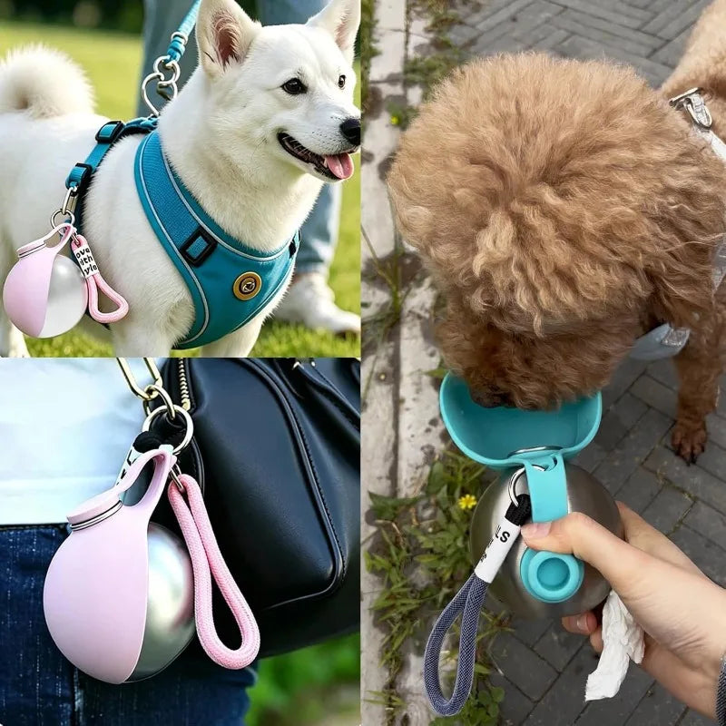 Botella de Agua Portátil 2 en 1 para Mascotas | Antigoteo con Cuenco Plegable · Cattito